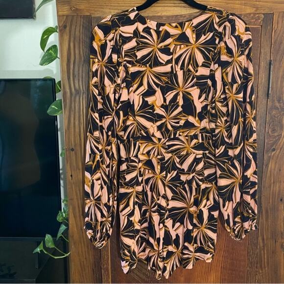 MINKPINK Women's Ziba Playsuit Romper Size Small Long Sleeve Funky Retro Print - Picture 6 of 13